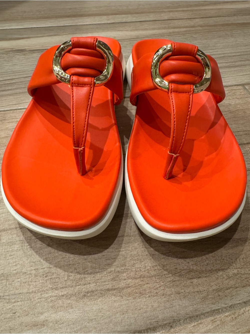 Reaction Kenneth Cole Women’s Orange Thong Sandals Buckle Synthetic US 9 M